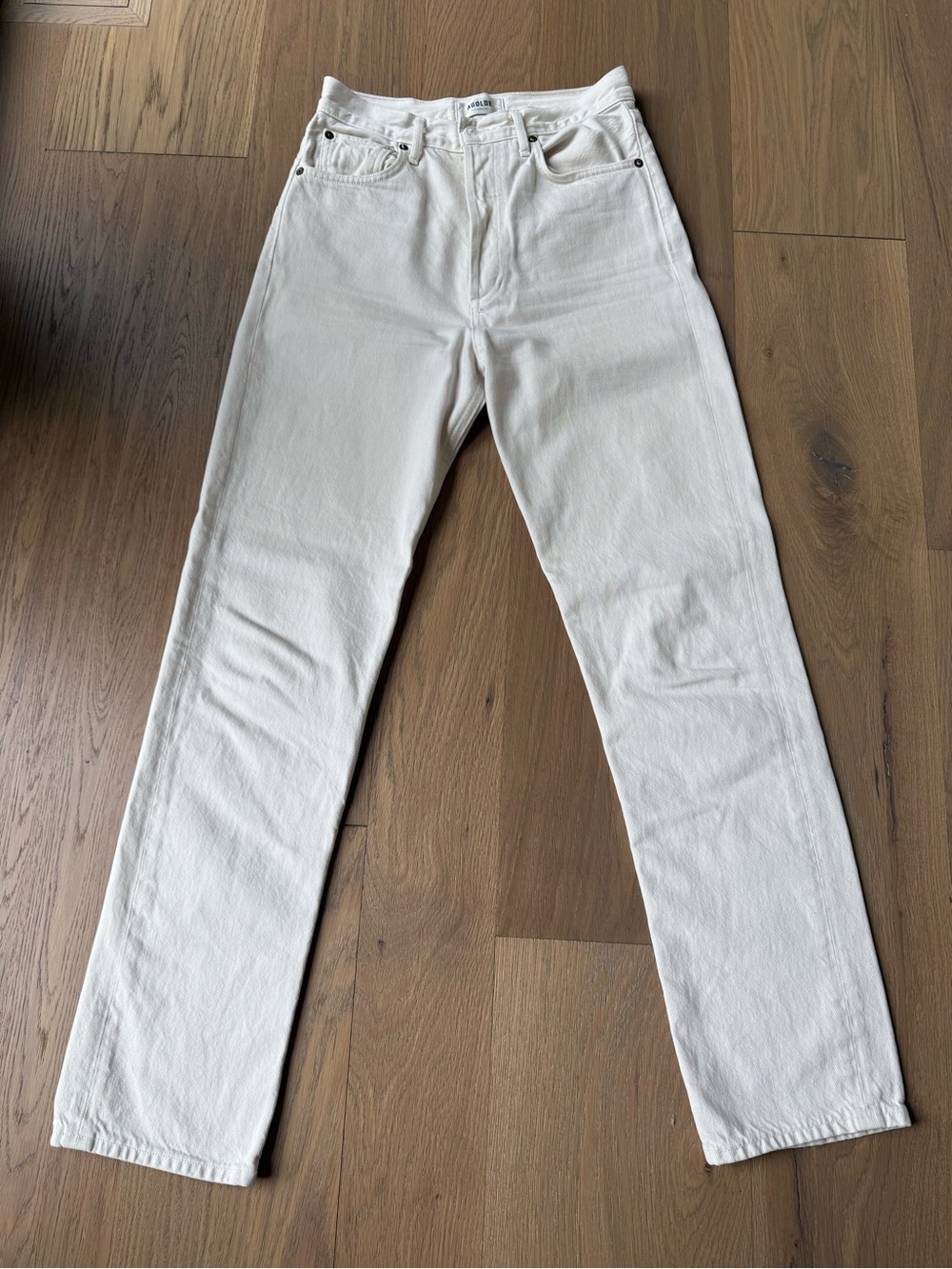Agolde Off-White Straight-Leg Jeans